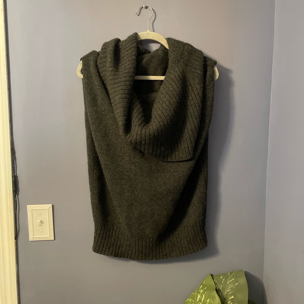 Vince Alpaca, Wool & Cashmere Charcoal Gray Cowl Neck Tunic Sweater  S
